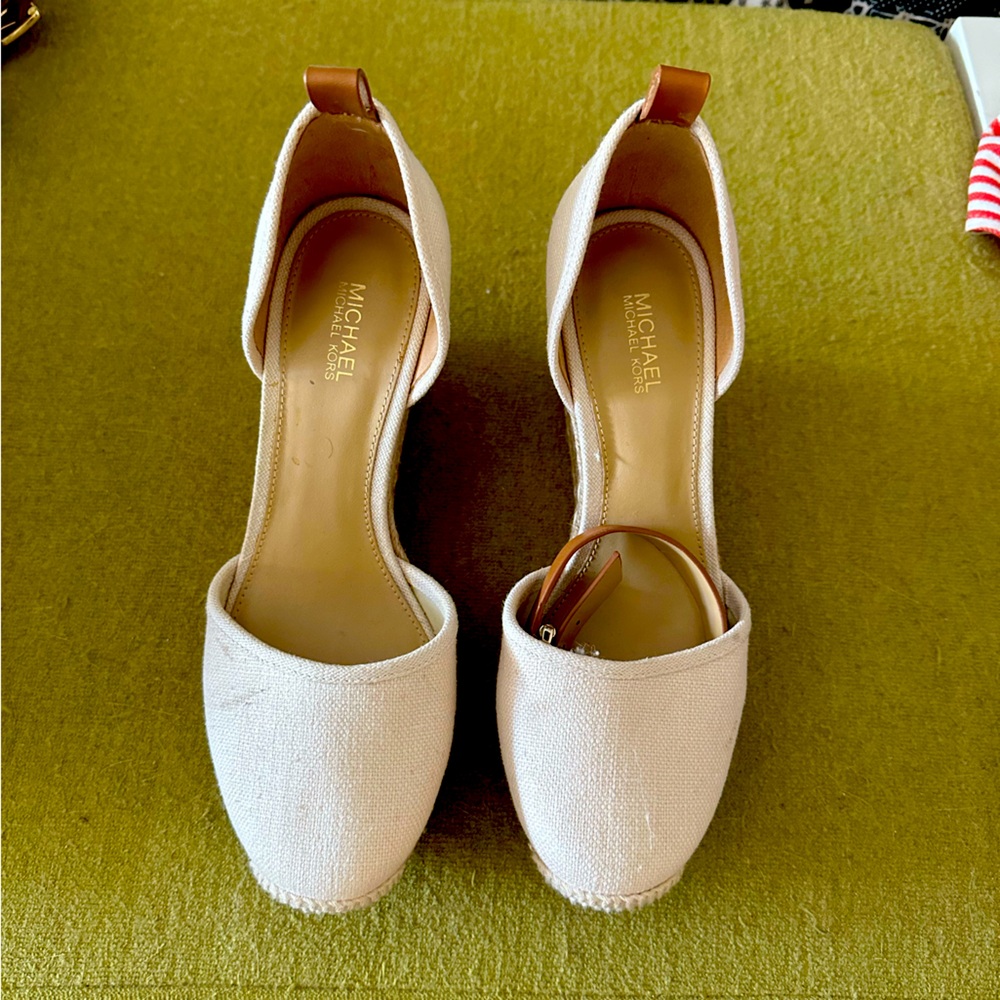 Cream espadrilles, Michael Kors. Size 7.